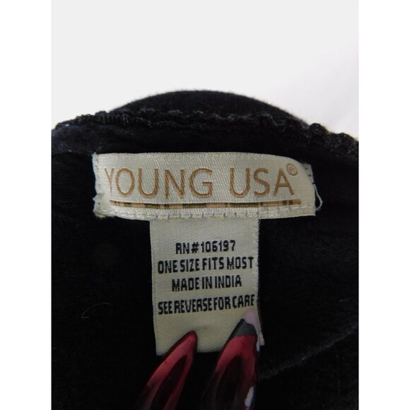 Young USA Black Green Floral Boho Maxi Dress - One Size Sleeveless - Excellent - Picture 10 of 11